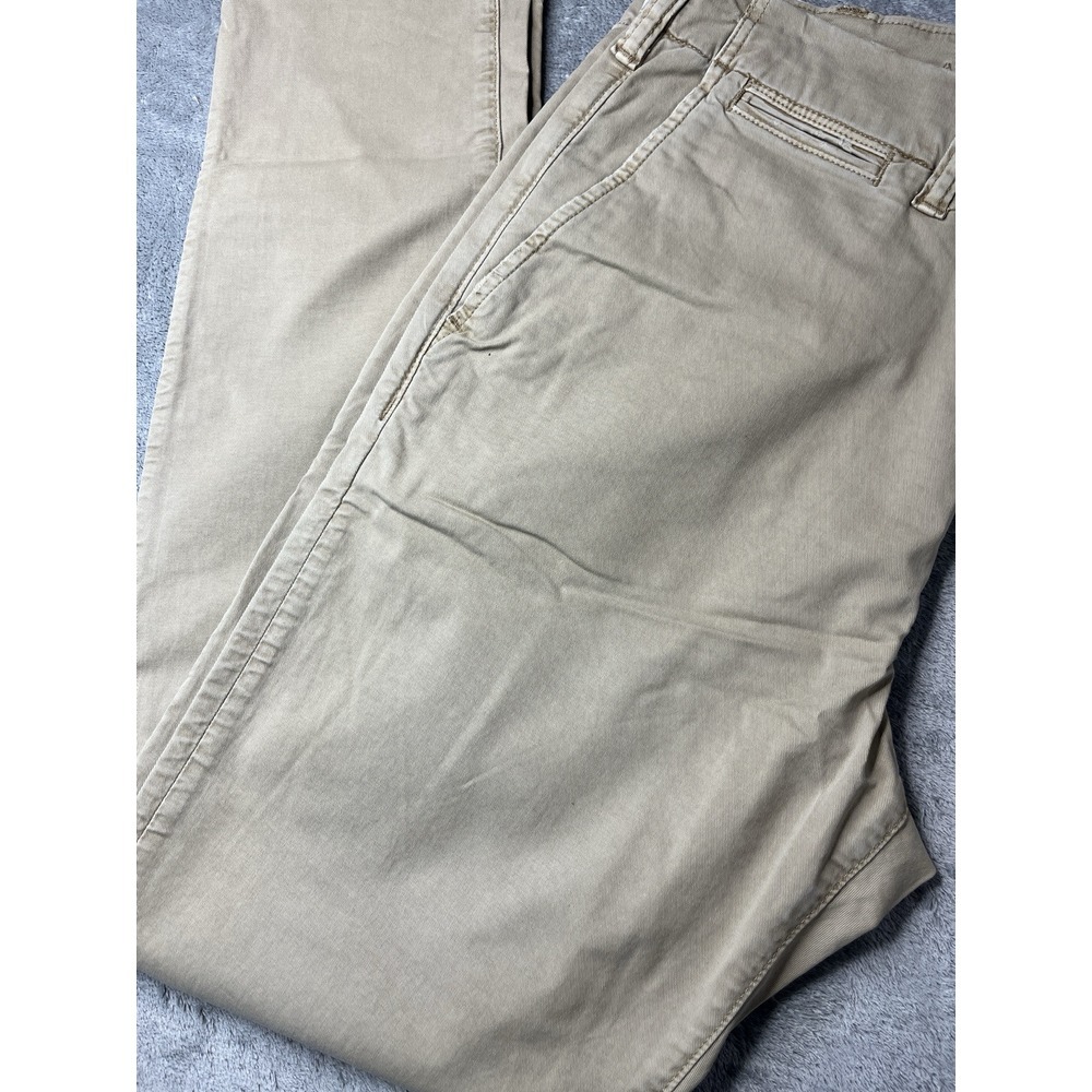 American Eagle Slim Lived-In Khakis Flex Mens 34x32 Tan Flex Chino Pants New